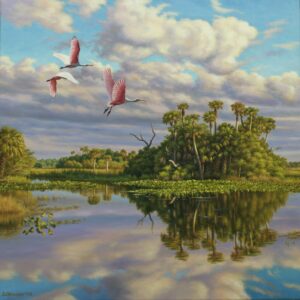 "Flight Over Peaceful Waters"